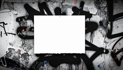 Urban Blank Canvas on Graffiti Wall for Creative Art Projects