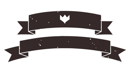 Decorative grunge banner ribbons with crown element for various design projects