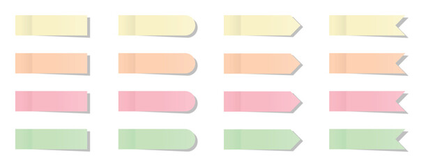 Flat Pastel Vector Illustration of Colorful Sticky Note Tabs and Labels for Organization and Planning