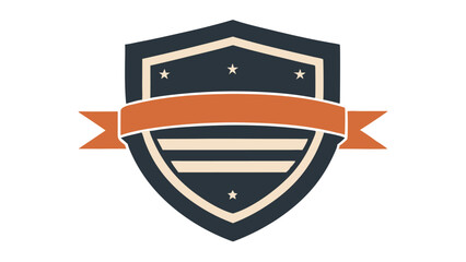 Emblem shield design featuring stars and banner element for logos and branding