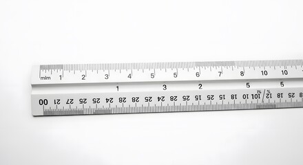 Measuring ruler white background precision tool measurement scale length metric inch centimeter scale
