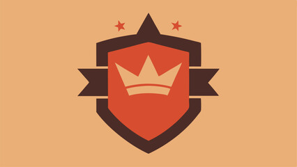 Shield emblem with crown and stars illustration suitable for awards and branding