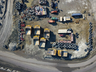 Open-pit coal mining in a large quarry.