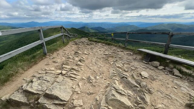 Panoramic View from Halicz Peak in the Bieszczady Mountains, Poland
