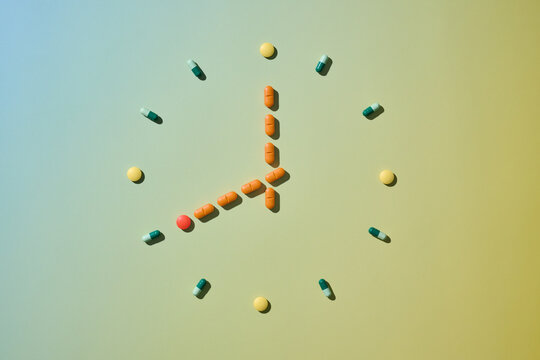 Pills shaped as a clock face emphasize timely medication