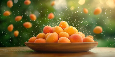 fresh mango on a wooden table