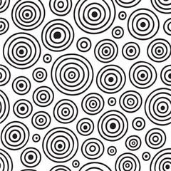 Seamless Circular Pattern Background – Black and White Abstract Design