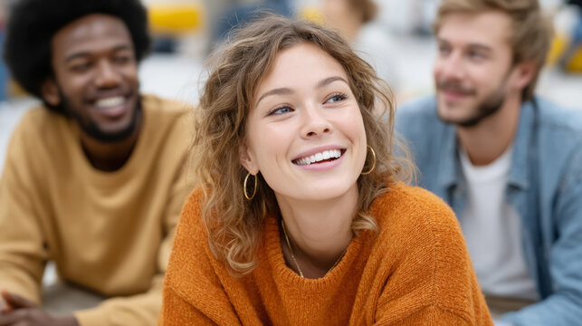 Creative team enjoying a fun break, tossing snacks on the floor - Powered by Adobe