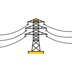 Electric tower with power lines.