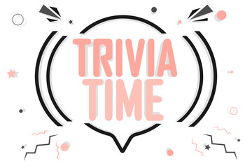 Trivia Time banner, transparent background, png