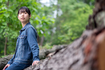Teenage Girl Spends A Peaceful Moment In Nature