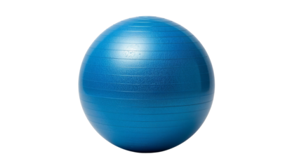 Blue Exercise Ball Isolated on Transparent Background PNG