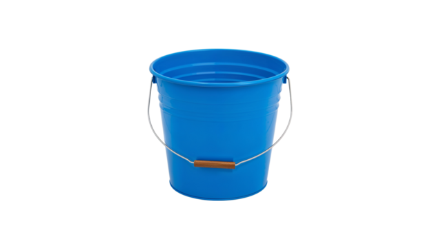 Blue Bucket Isolated on Transparent Background PNG