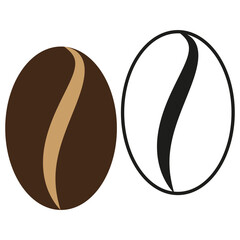 Coffee beans icon. Aroma seed symbol. Roasted coffee illustration. Natural product element.