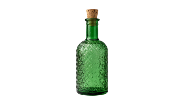 Green Bottle Isolated on Transparent Background PNG
