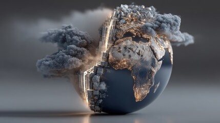 Minimalist conceptual illustration of a planet in space