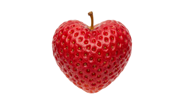 heart shaped strawberry Isolated on Transparent Background PNG
