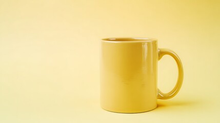 Mustard Yellow Mug on a Yellow Background