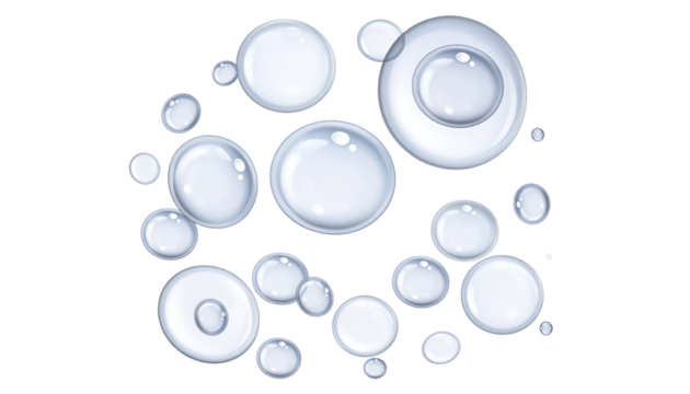 Realistic water drops on transparent background. Natural water droplet isolated on white. Summer product design element, PNG. Vector illustration - Powered by Adobe