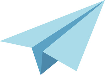 Fototapeta premium Paper airplane vector design in light blue color flying simple style illustration