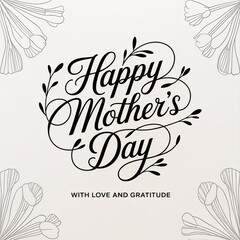 Obraz premium Elegant Mother's Day Greeting with Floral Accents