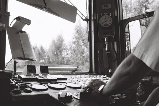 Conductor's Perspective driving train point of view in poland