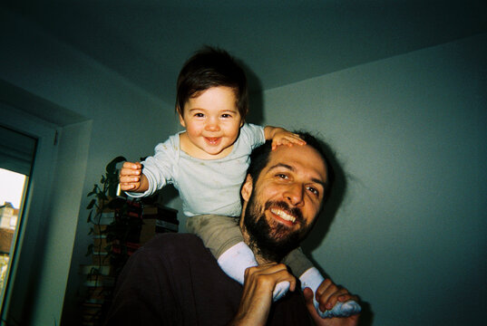 Father and daughter film portrait