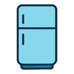 Flat Vector Refrigerator Icon – Kitchen Appliance