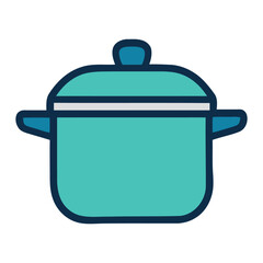 Flat Vector Cooking Pot Icon – Kitchen Cookware