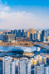 Shengjing Theater and Hunnan District city skyline in Shenyang, Liaoning, China