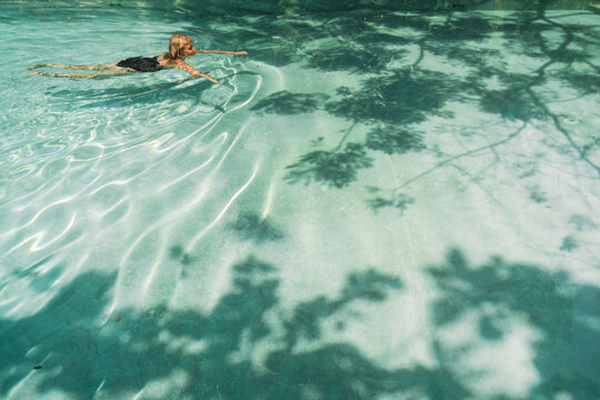 Pool activities in a tropical paradise