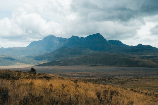 Scenic view of paramo in Cotopaxi National Park, Ecuador 