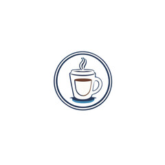 Elegant Coffee Cup Logo Design Simple, Modern, and Clean Vector Illustration