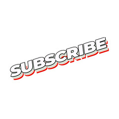 Subscribe Button Design 3D Text Effect for Social Media