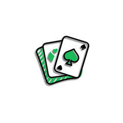 Playing Cards Icon Ace of Spades and Diamonds Vector Illustration