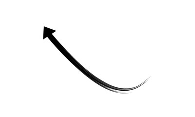 Curved Thin Arrow Icon. Flowing Vector Design for Motion Graphics and User Interfaces.