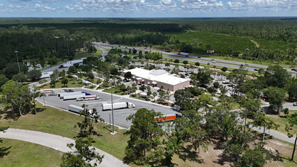 official Florida Welcome Center by the state of Florida, aerial facing southwest