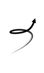Upward Loop Arrow Icon. Unique Spiral Vector Pointer for Refresh, Repeat, or Navigation.