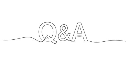 Abstract line art Q&A design on a white background