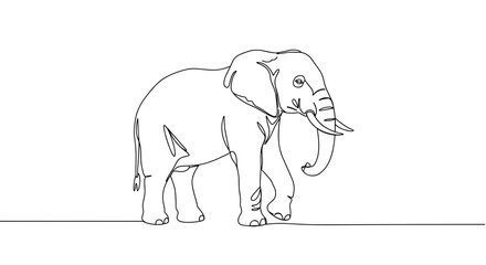 Obraz premium Line drawing of an elephant in a simple artistic style