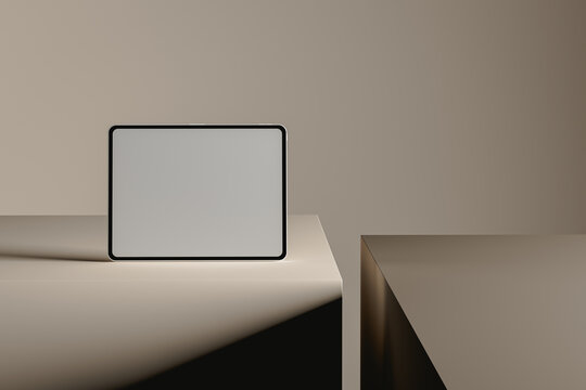 Modern tablet on elegant surface showcasing minimalist design