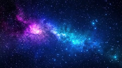 A vast expanse of deep space filled with vibrant nebulae and countless stars.