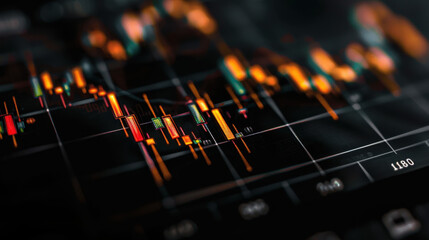 Digital graph showing rising stock prices on futuristic display, illustrating market trends and financial growth