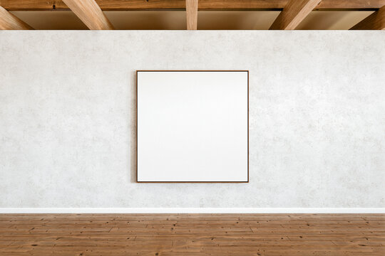 Large Square Frame Mockup on Textured Gallery Wall