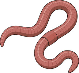 リアルなミミズのイラスト
