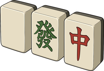 麻雀杯白發中のイラスト