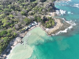 Montezuma beach coastline view, Puntarenas, Costa Rica