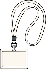 白のネックストラップのイラスト