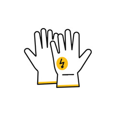 Obraz premium Protective Electrical Safety Gloves Icon