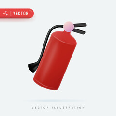 Fototapeta premium 3D Vector Red Fire Extinguisher Object